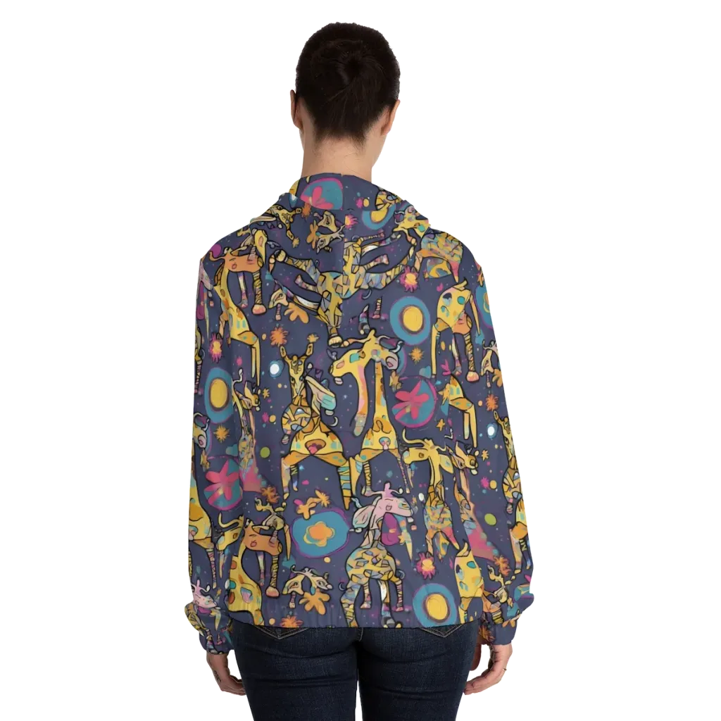 Neon Savannah on Women's Full-Zip Hoodie — Back On Person