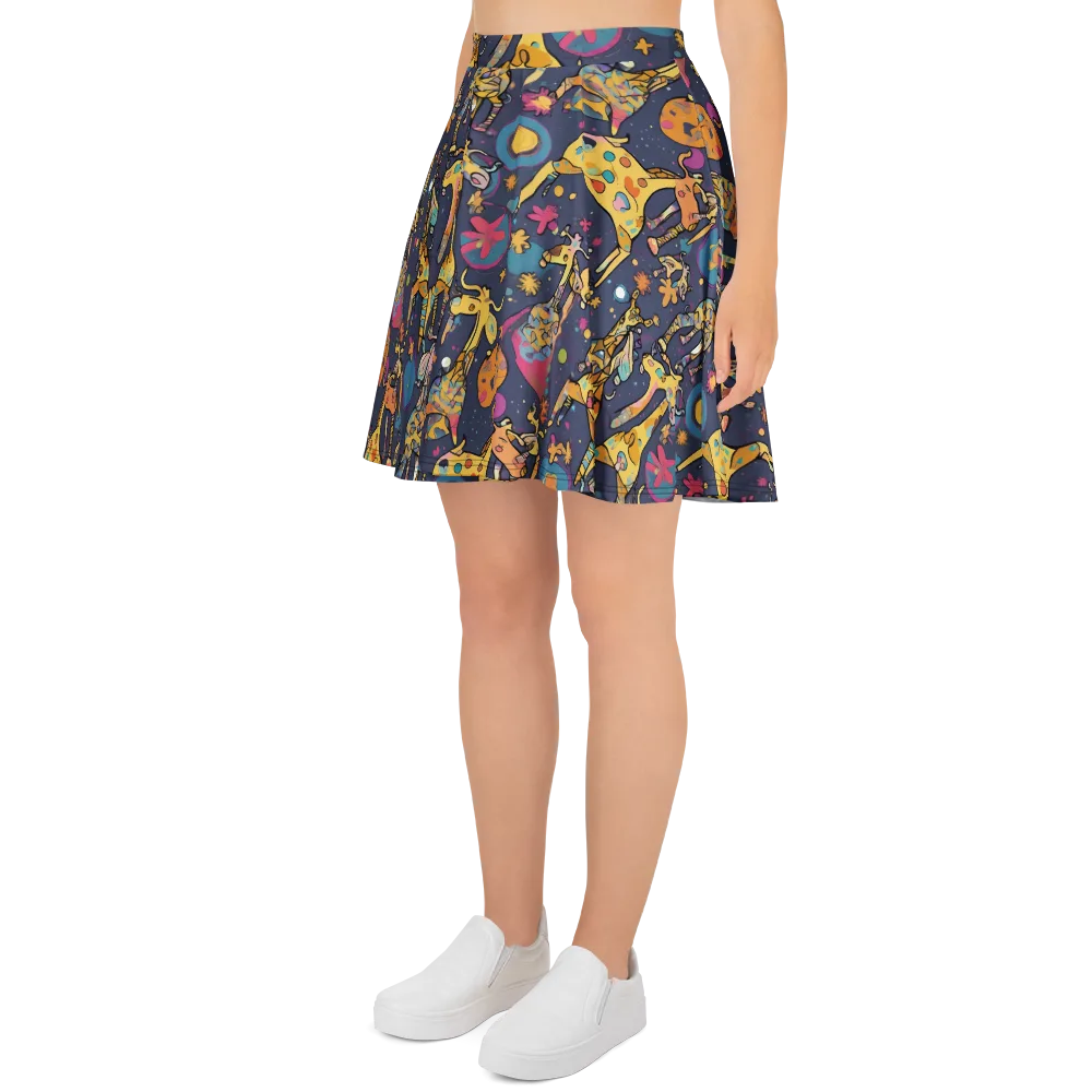 Neon Savannah on Skater Skirt — Left