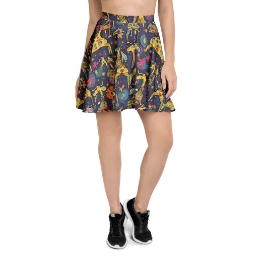Neon Savannah on a Skater Skirt