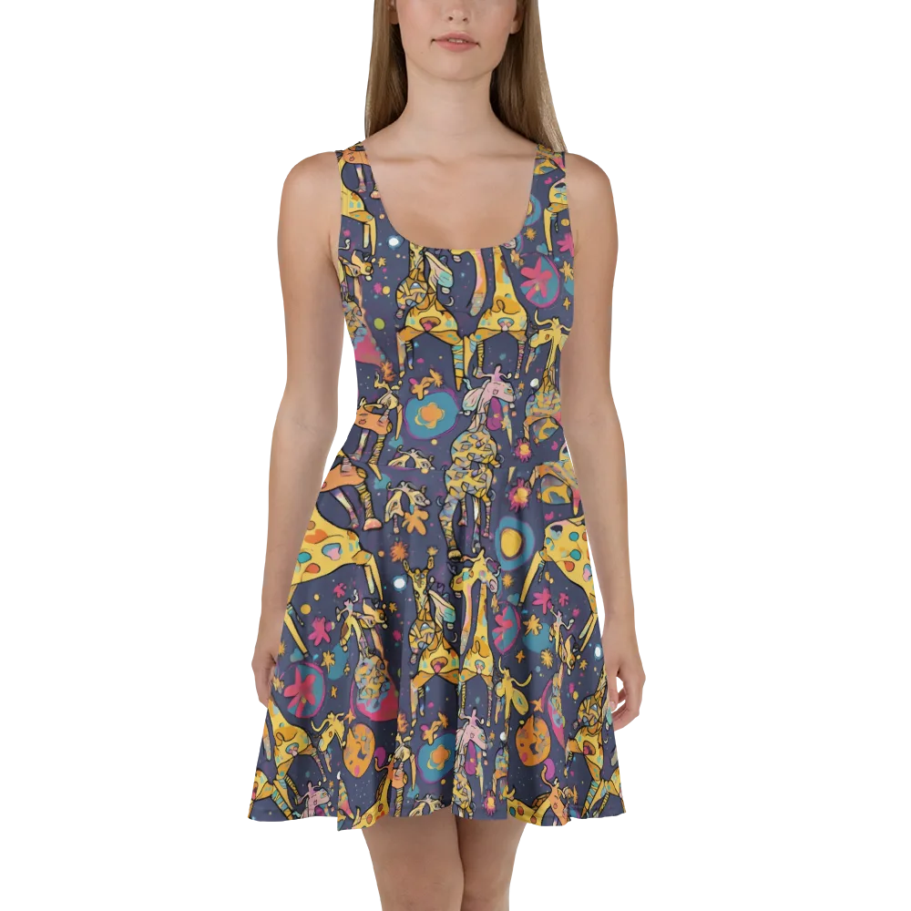 Neon Savannah on Skater Dress — Front