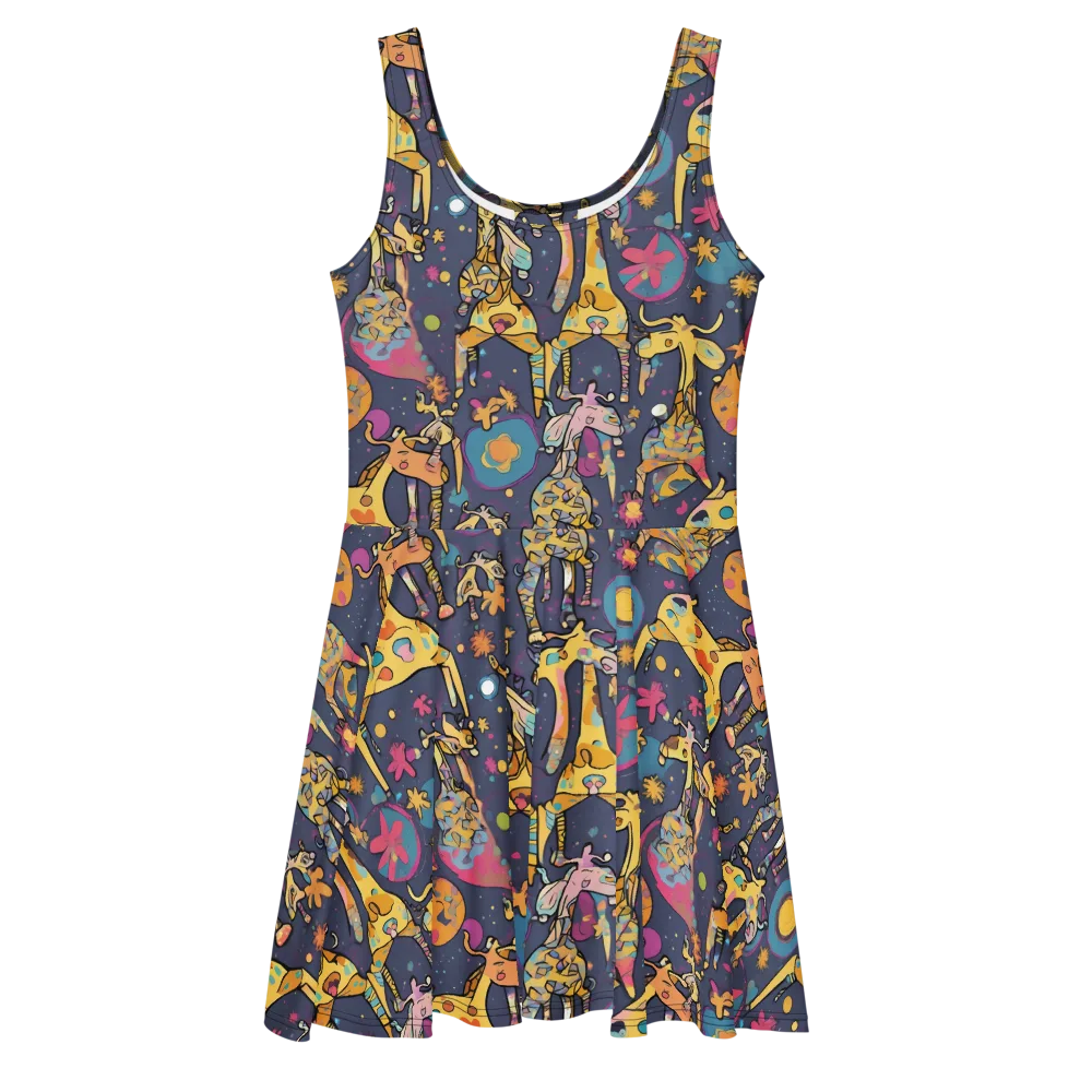 Neon Savannah on Skater Dress — Front