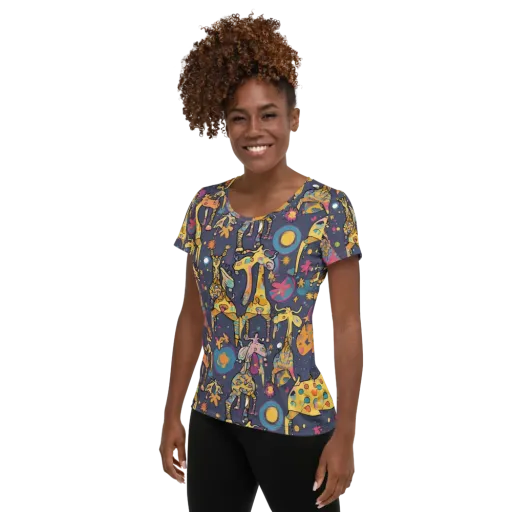 Neon Savannah on a Women's Athletic T-Shirt