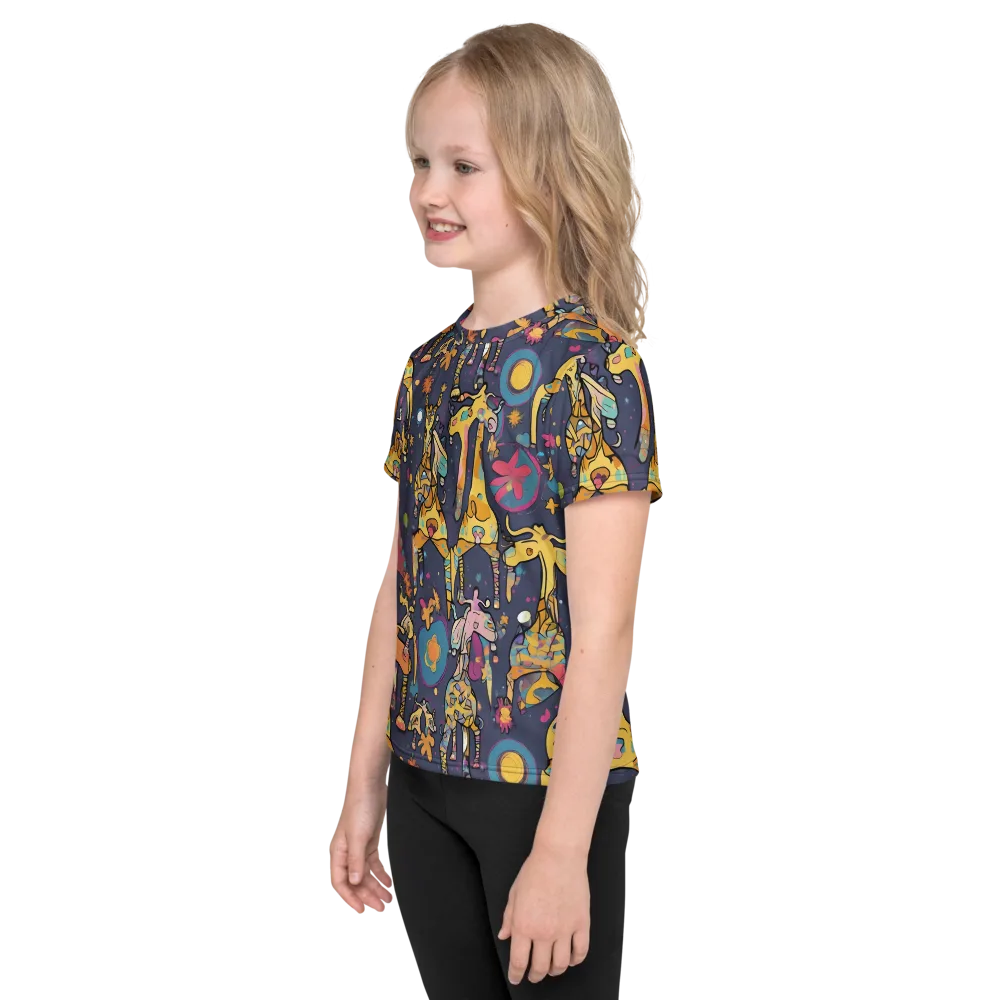 Neon Savannah on Kids Crew Neck T-Shirt — Left