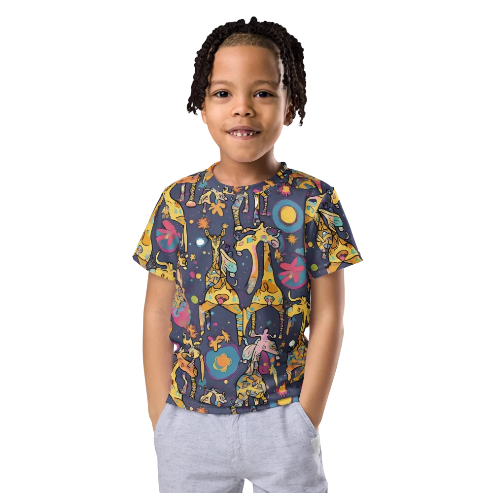 Neon Savannah on Kids Crew Neck T-Shirt — Front