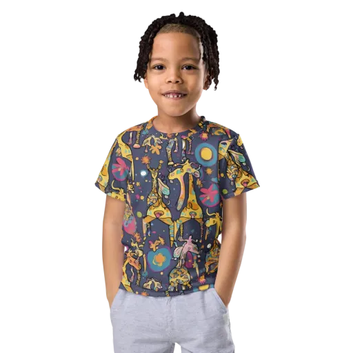 Neon Savannah on a Kids Crew Neck T-Shirt