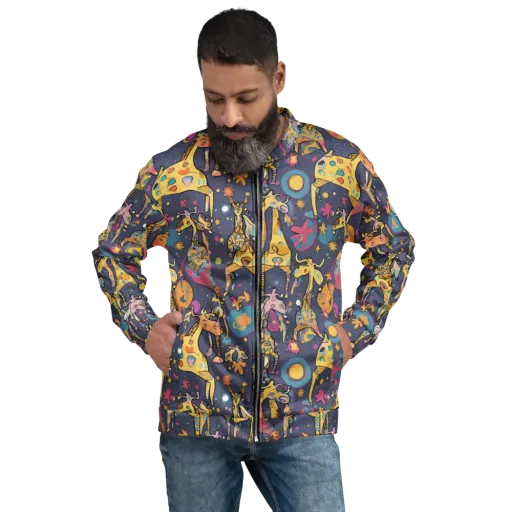 Neon Savannah on a Bomber Jacket