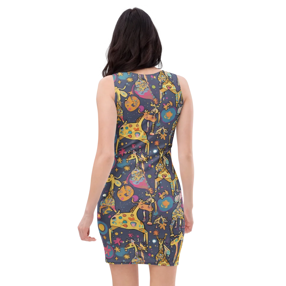 Neon Savannah on Bodycon Dress — Back