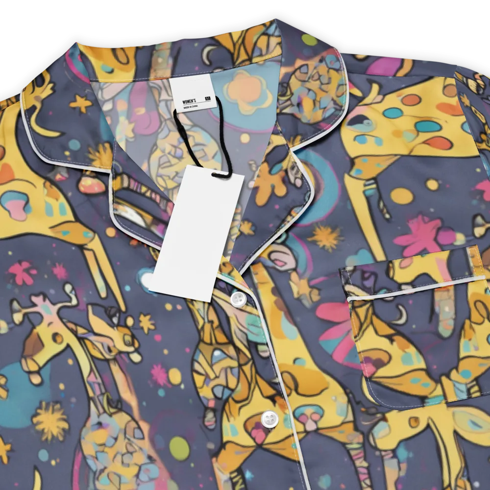 Neon Savannah on Women's Short Sleeve Pajama Top — Product details
