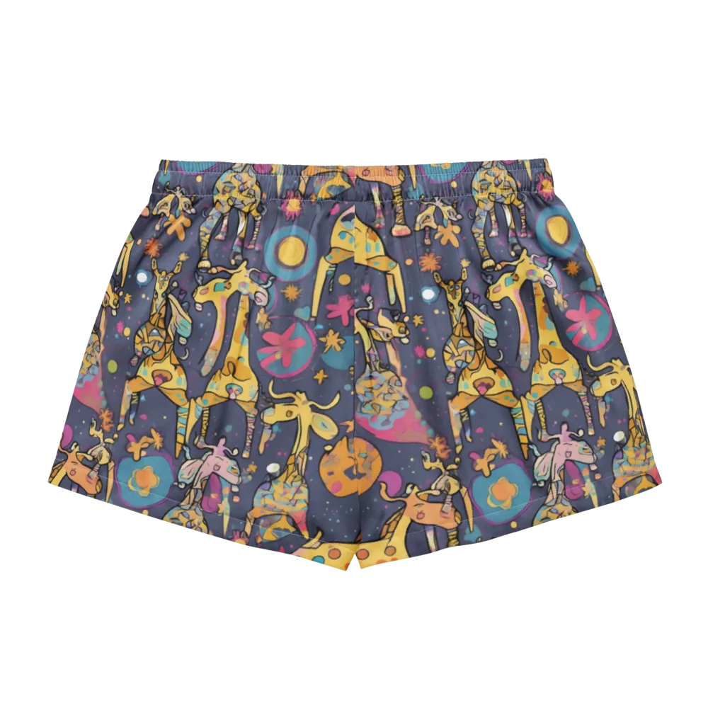 Neon Savannah on Women's Pajama Shorts — Back