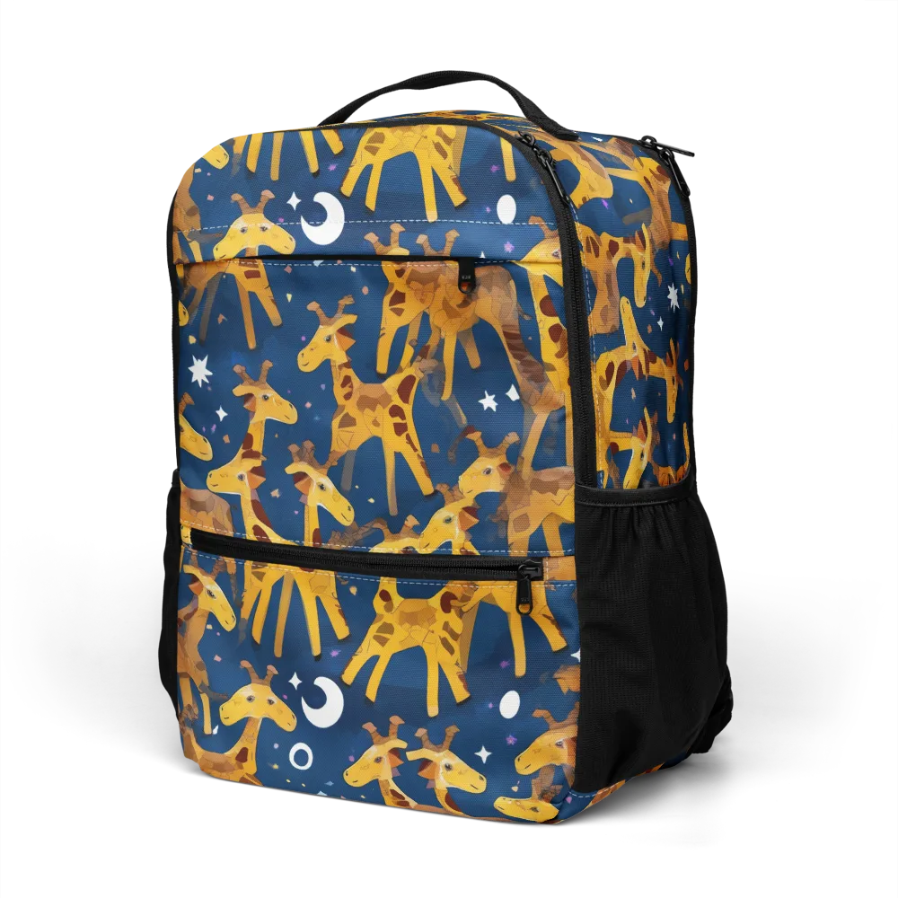 Midnight Giraffe on Utility Backpack — Left Front