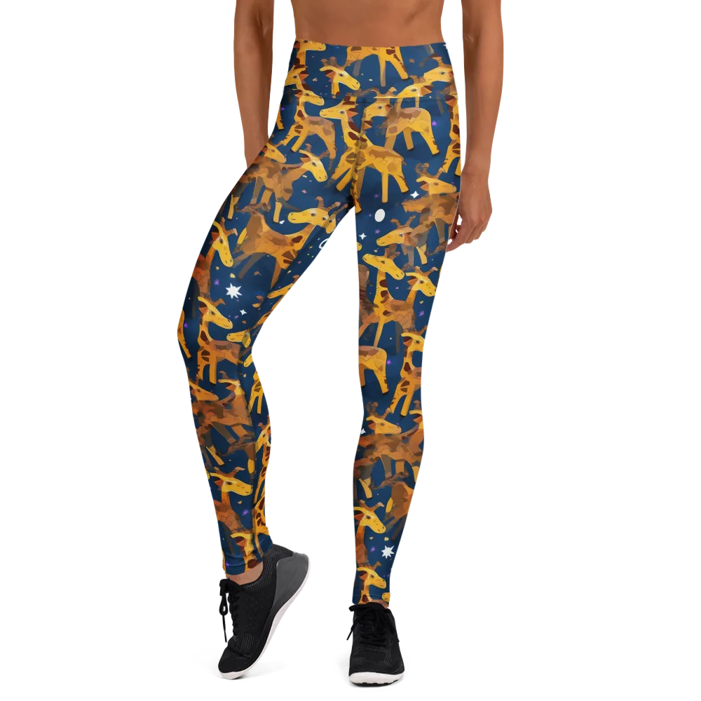 Midnight Giraffe on Yoga Leggings — Front