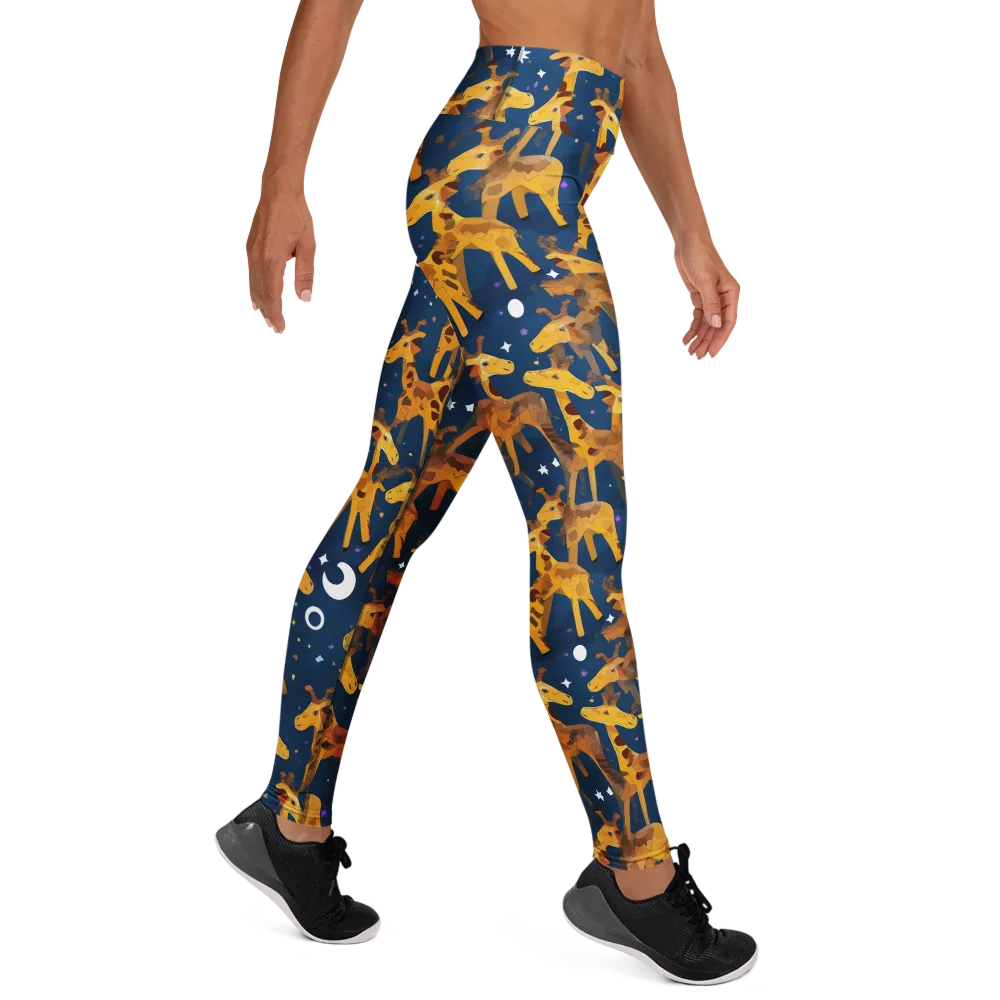 Midnight Giraffe on Yoga Leggings — Right