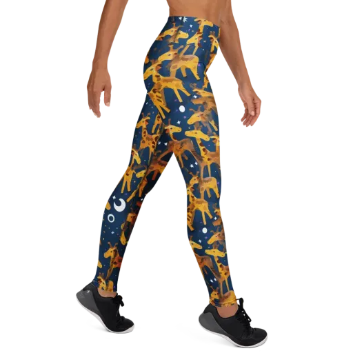 Midnight Giraffe on a Yoga Leggings