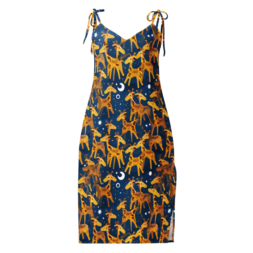 Midnight Giraffe on Slip Dress — Front