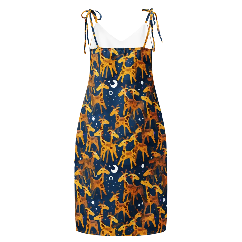 Midnight Giraffe on Slip Dress — Back