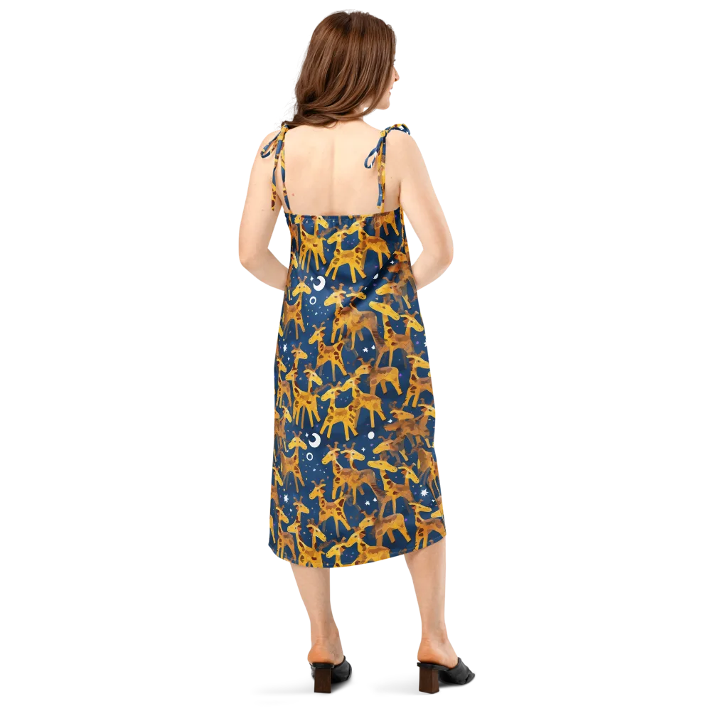Midnight Giraffe on Slip Dress — Back