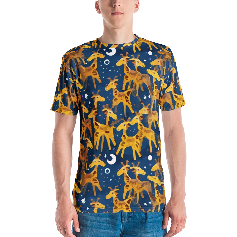 Midnight Giraffe on Men's Crew Neck T-Shirt — Front