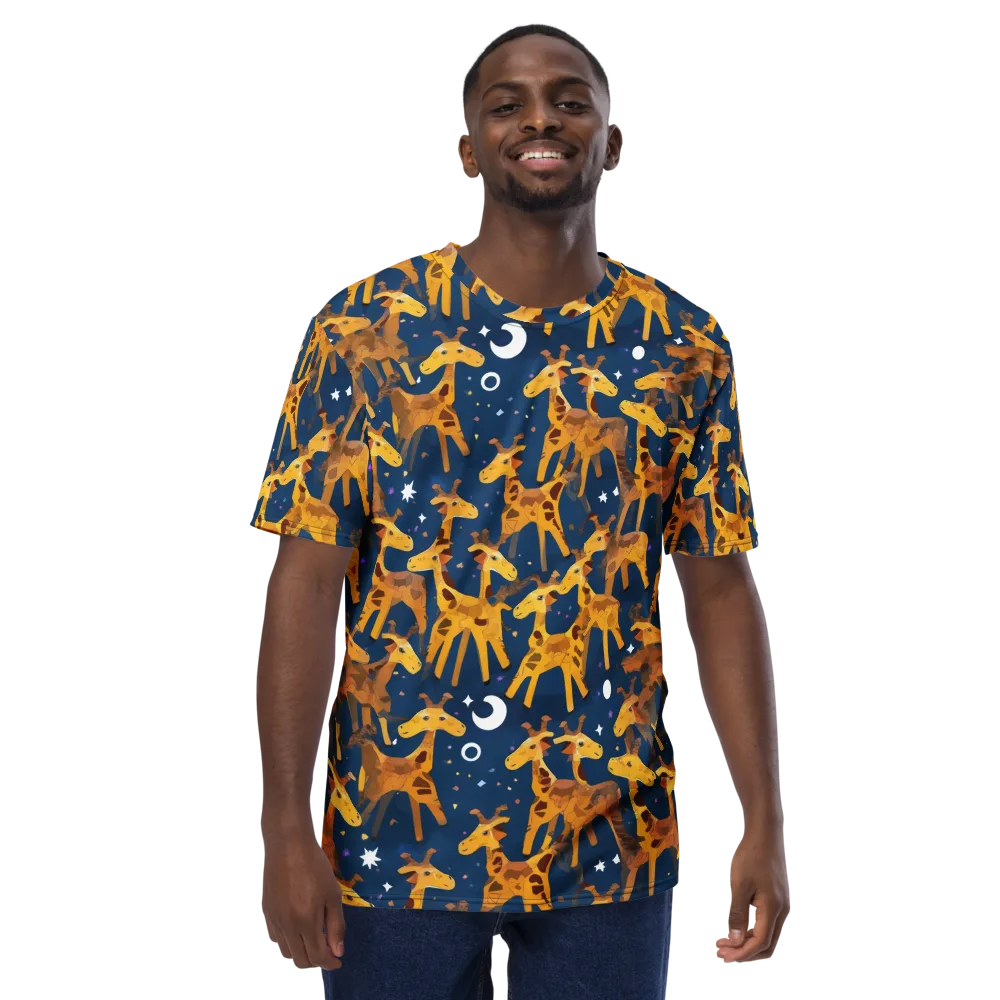 Midnight Giraffe on Men's Crew Neck T-Shirt — Front