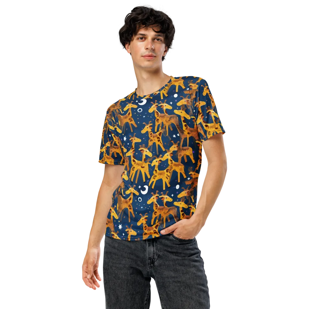 Midnight Giraffe on Men's Crew Neck T-Shirt — Front