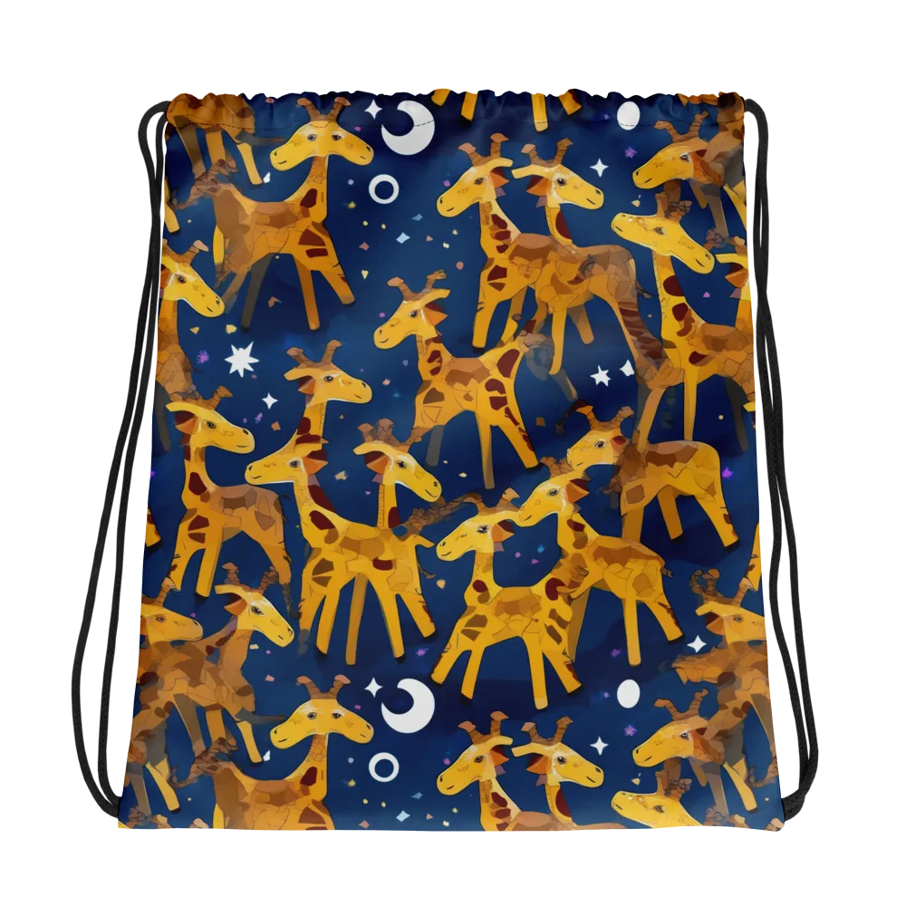 Midnight Giraffe on Drawstring Bag — Photo