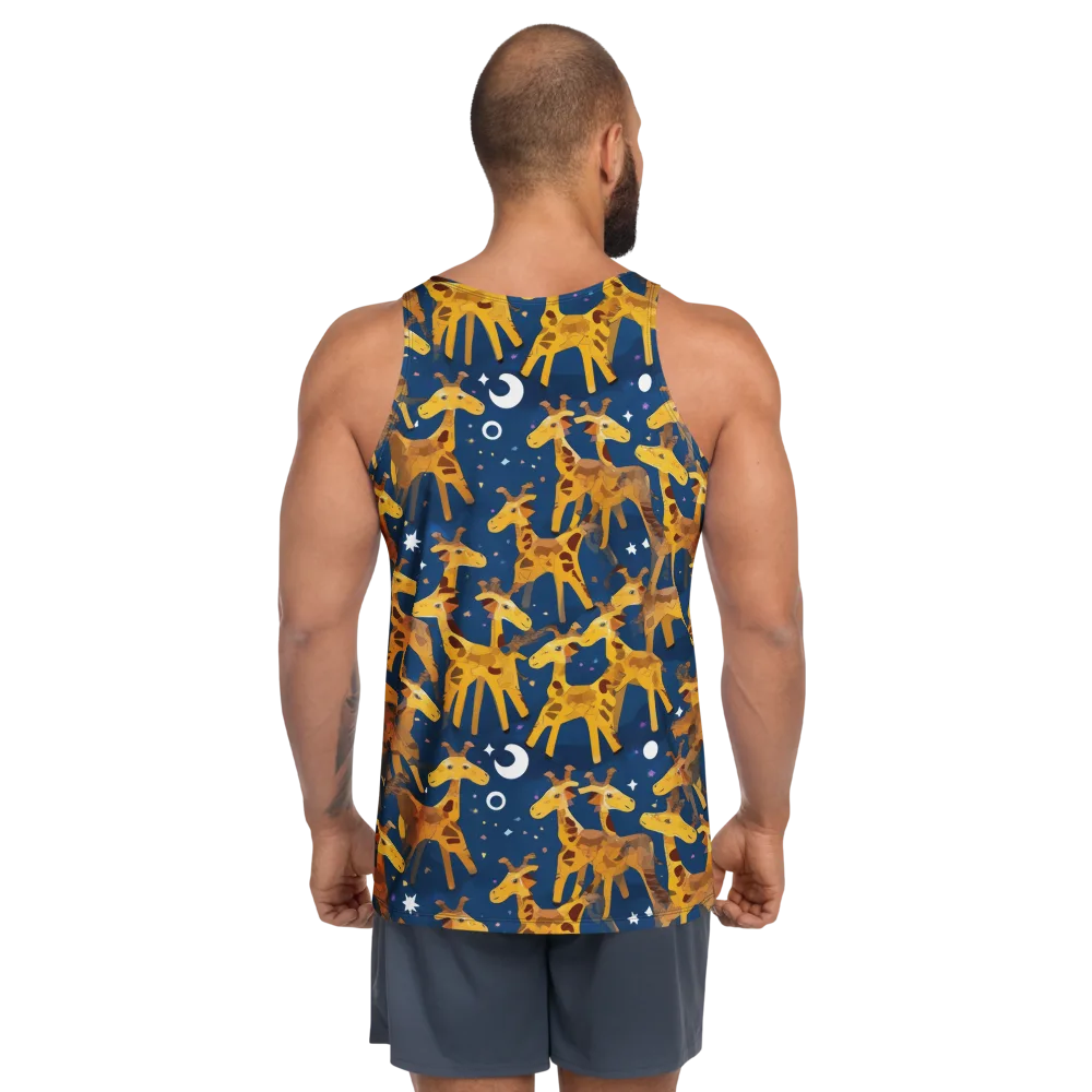 Midnight Giraffe on Men's Tank Top — Back
