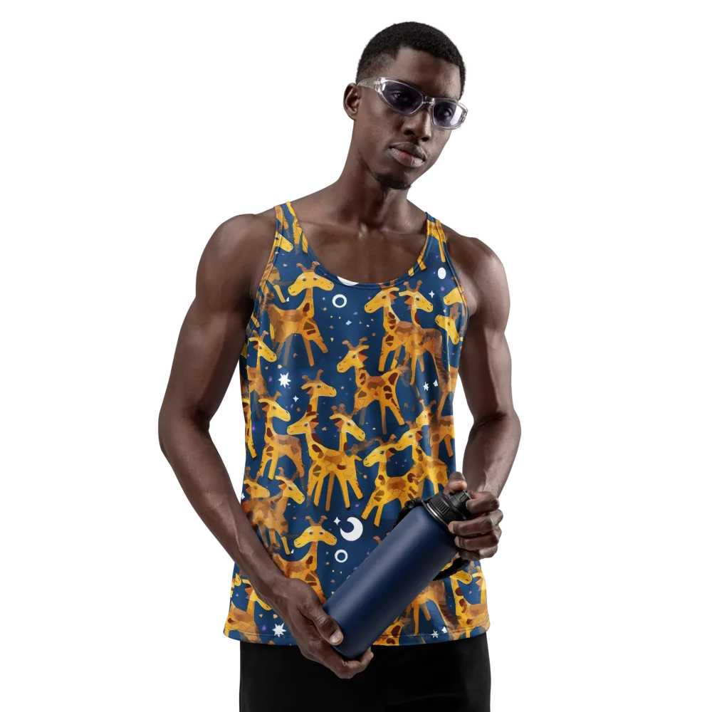Midnight Giraffe on Men's Tank Top — Front