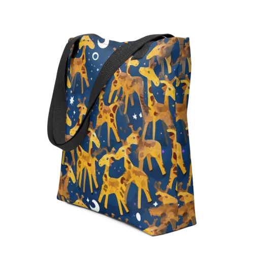 Midnight Giraffe on a Tote Bag