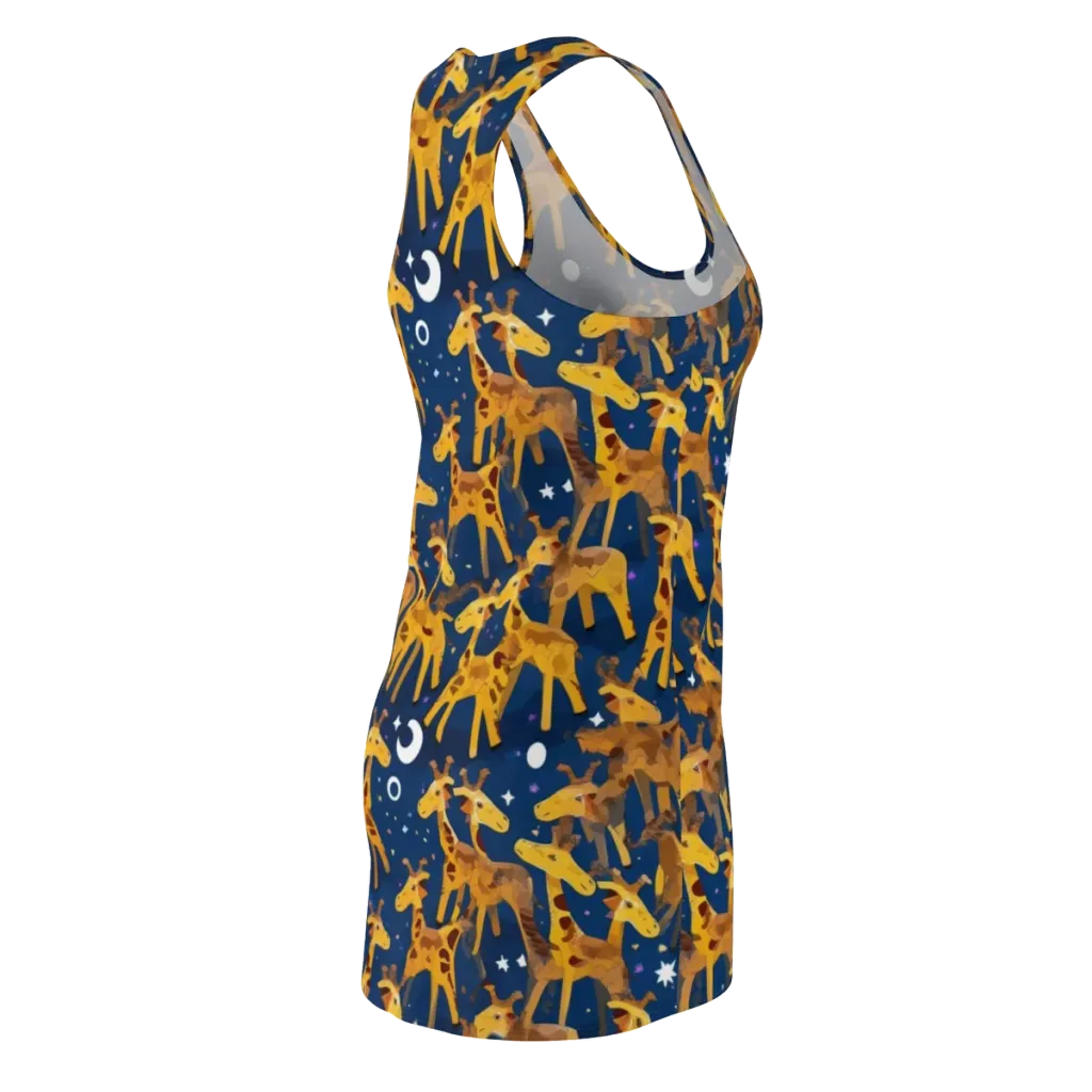 Midnight Giraffe on Racerback Dress — Back Side