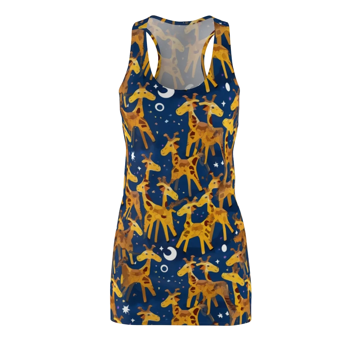 Midnight Giraffe on Racerback Dress — Front