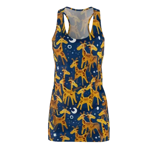 Midnight Giraffe on a Racerback Dress