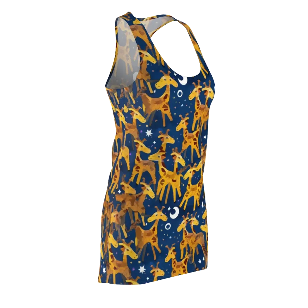 Midnight Giraffe on Racerback Dress — Front Side