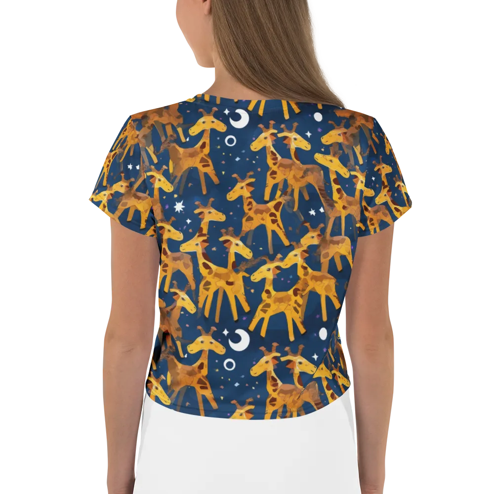 Midnight Giraffe on Crop Tee — Back