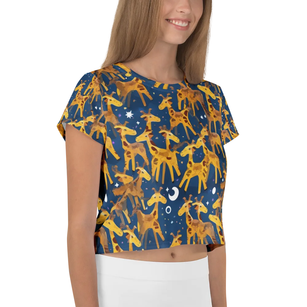 Midnight Giraffe on Crop Tee — Right