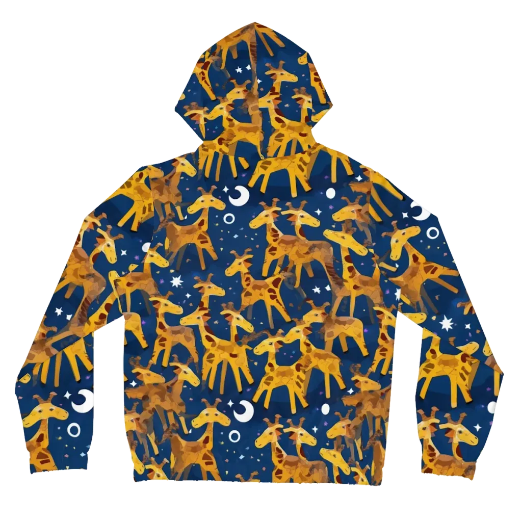 Midnight Giraffe on Women's Full-Zip Hoodie — Back