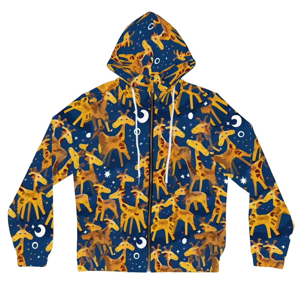 Midnight Giraffe on Women's Full-Zip Hoodie — Front