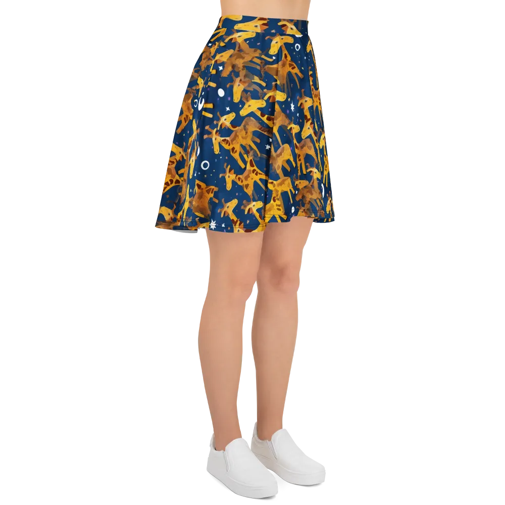 Midnight Giraffe on Skater Skirt — Right