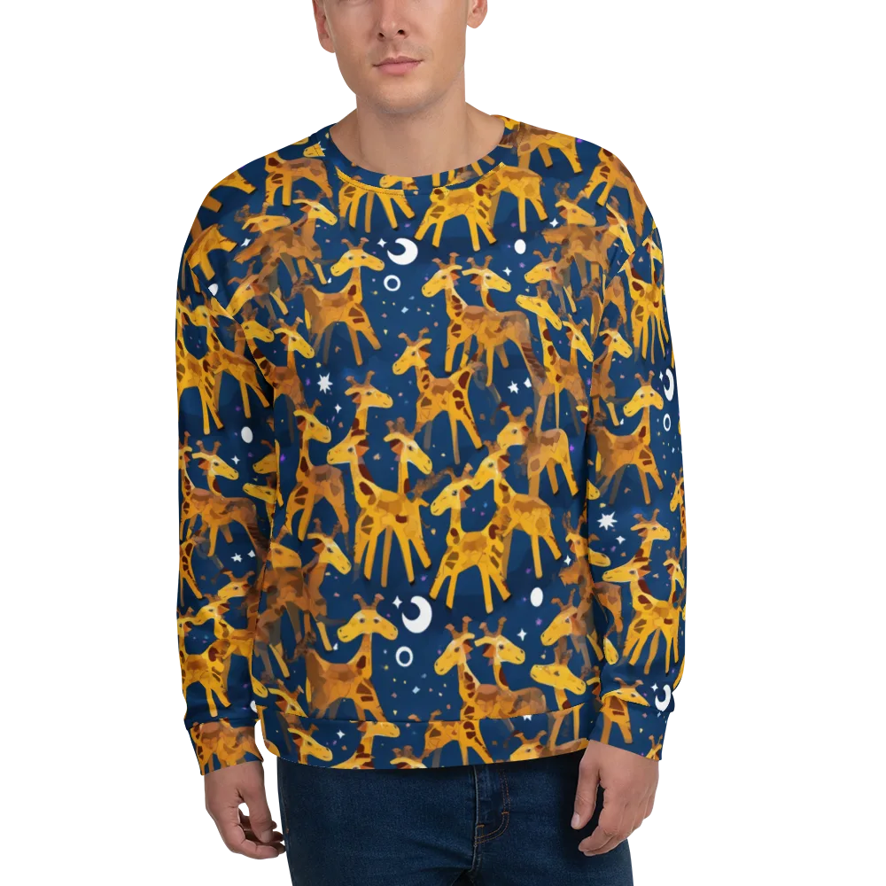 Midnight Giraffe on Sweatshirt — Front