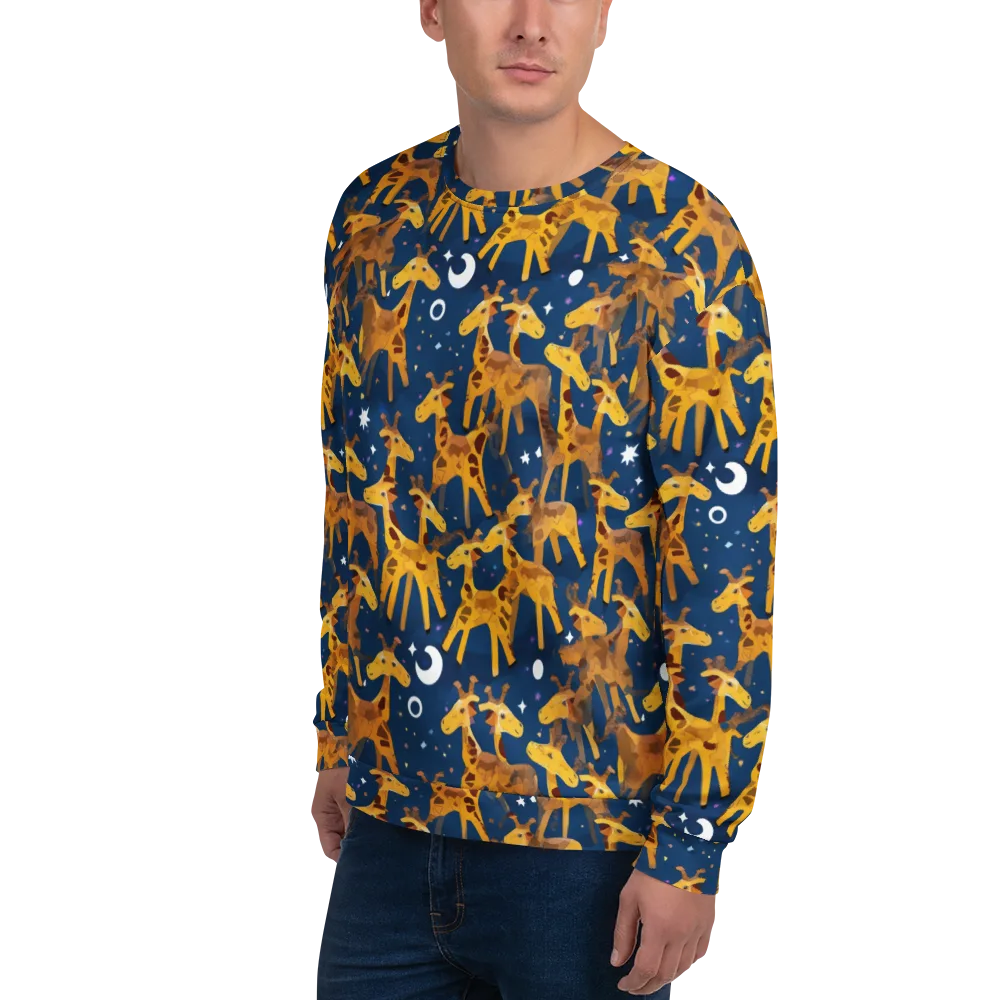 Midnight Giraffe on Sweatshirt — Left Front