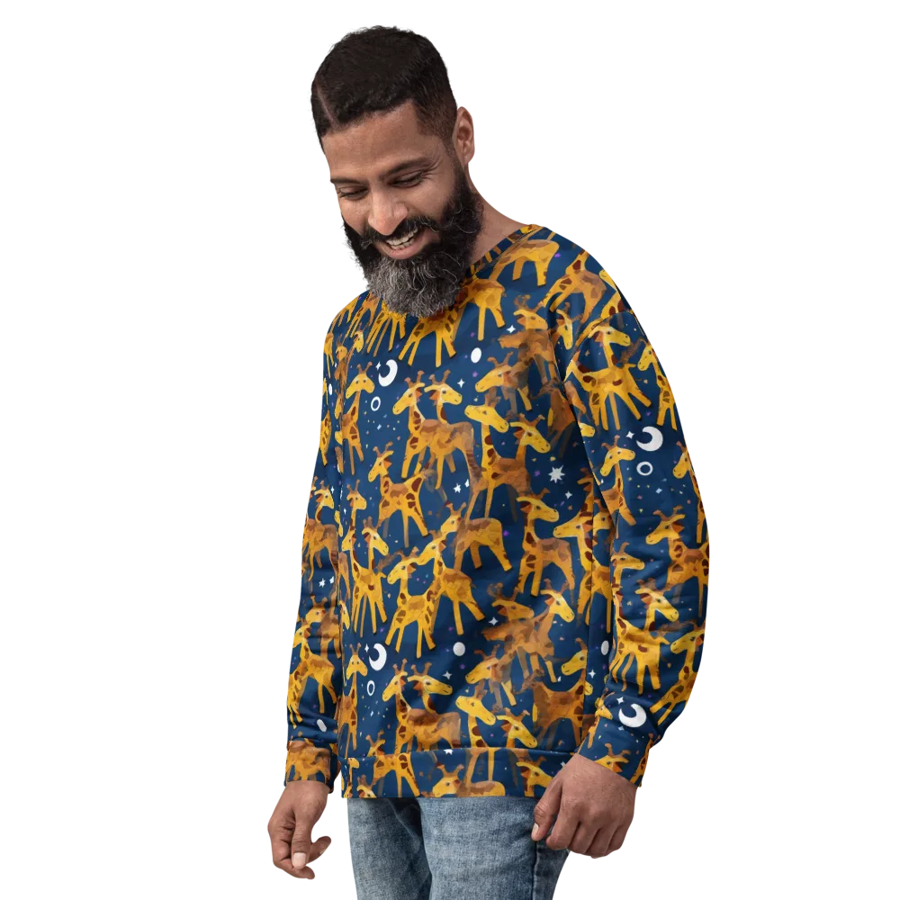 Midnight Giraffe on Sweatshirt — Left Front