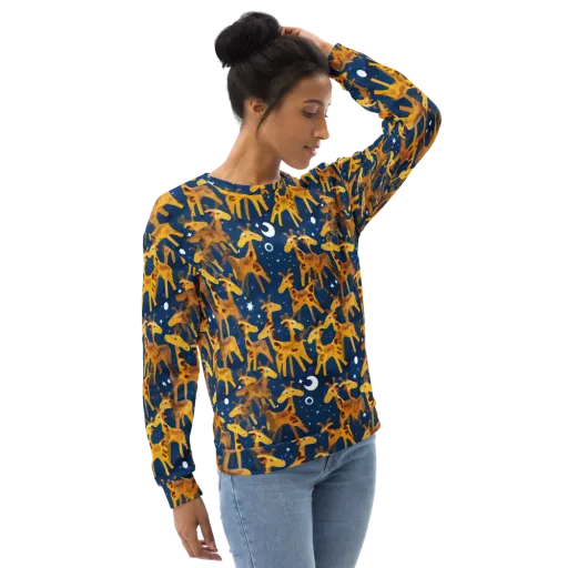 Midnight Giraffe on a Sweatshirt