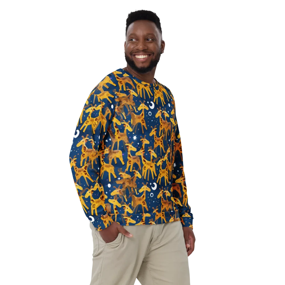 Midnight Giraffe on Sweatshirt — Front