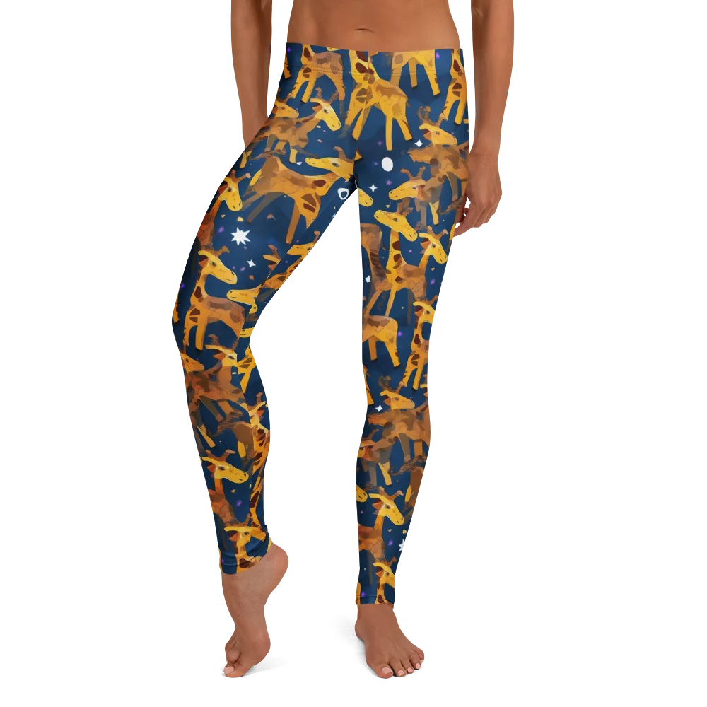 Midnight Giraffe on Leggings — Front