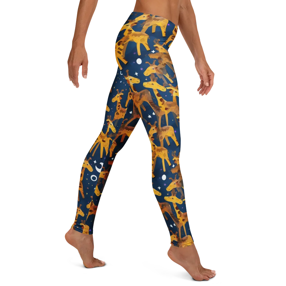 Midnight Giraffe on Leggings — Right
