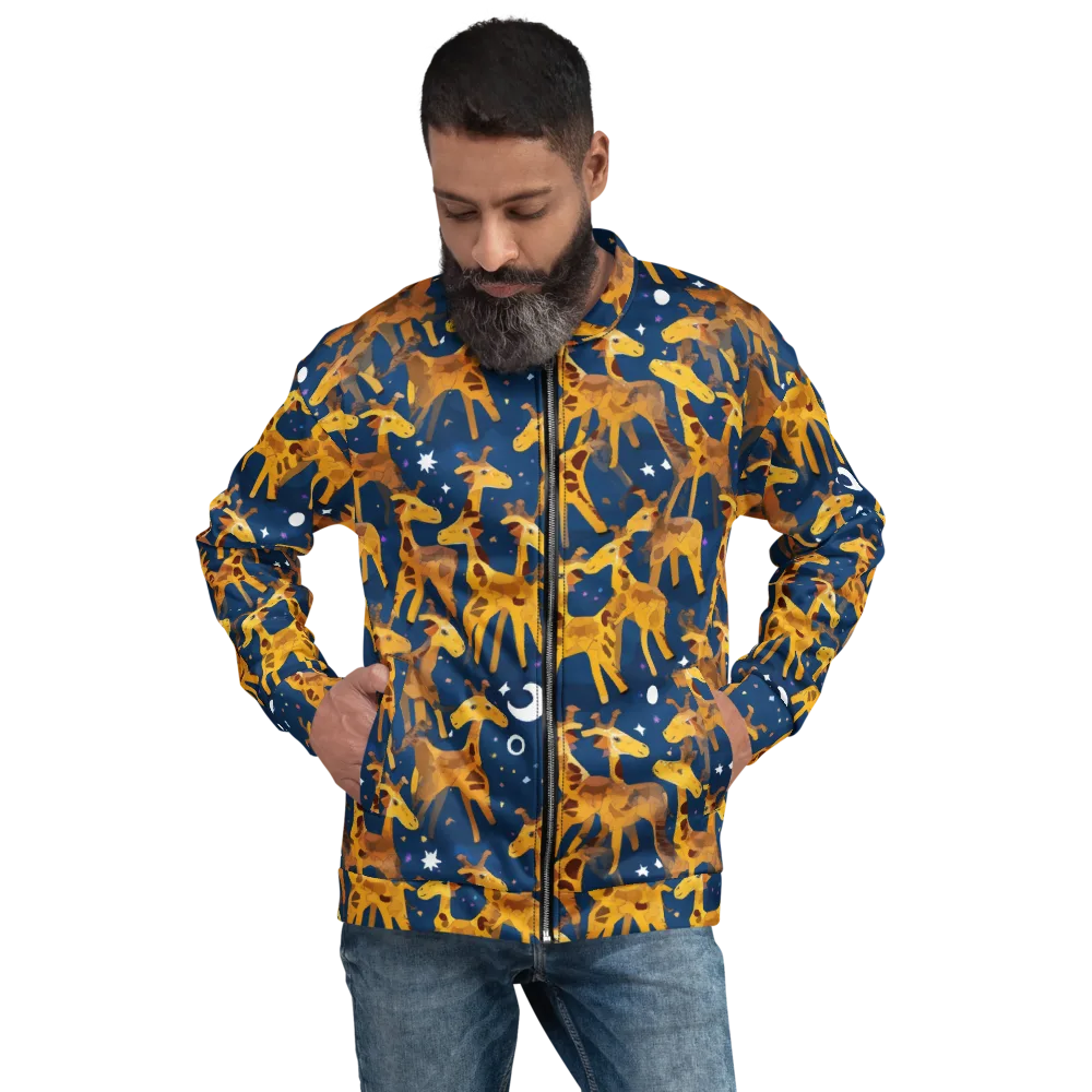Midnight Giraffe on Bomber Jacket — Front