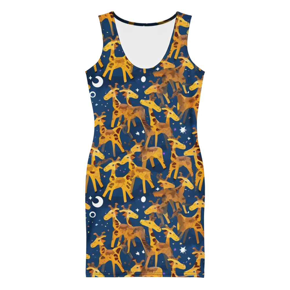 Midnight Giraffe on Bodycon Dress — Front