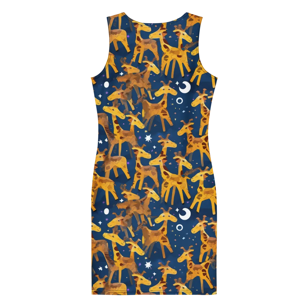 Midnight Giraffe on Bodycon Dress — Back