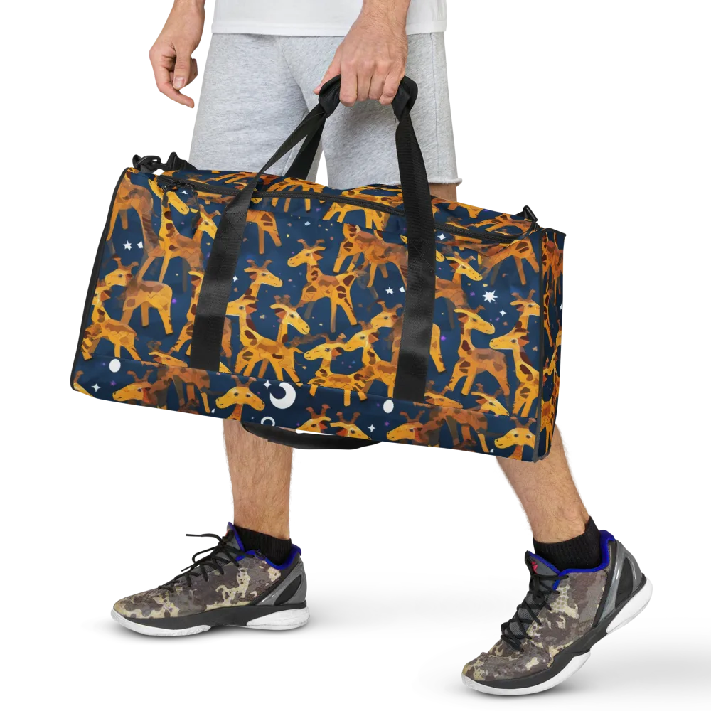 Midnight Giraffe on Duffle Bag — Front