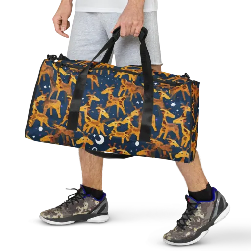 Midnight Giraffe on a Duffle Bag