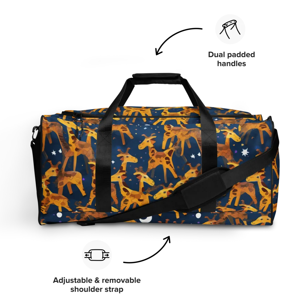 Midnight Giraffe on Duffle Bag — Front