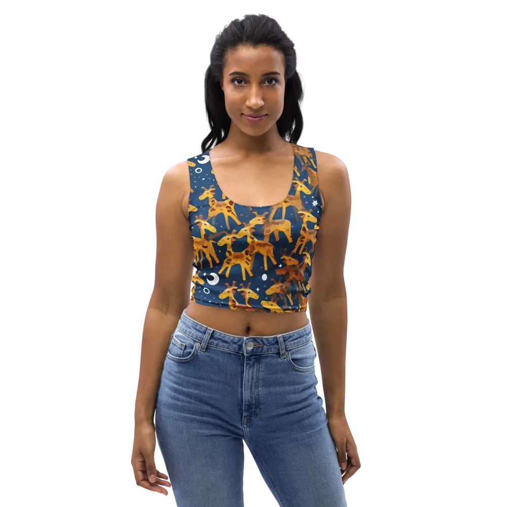 Midnight Giraffe on Crop Top — Front
